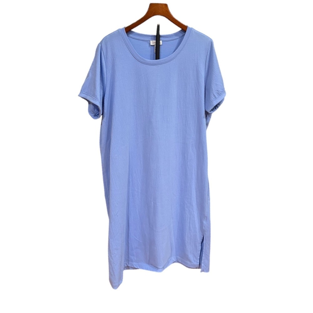 Jessica Simpson Womens XXL Periwinkle Blue Short Sleeve T-Shirt Dress Side Slits